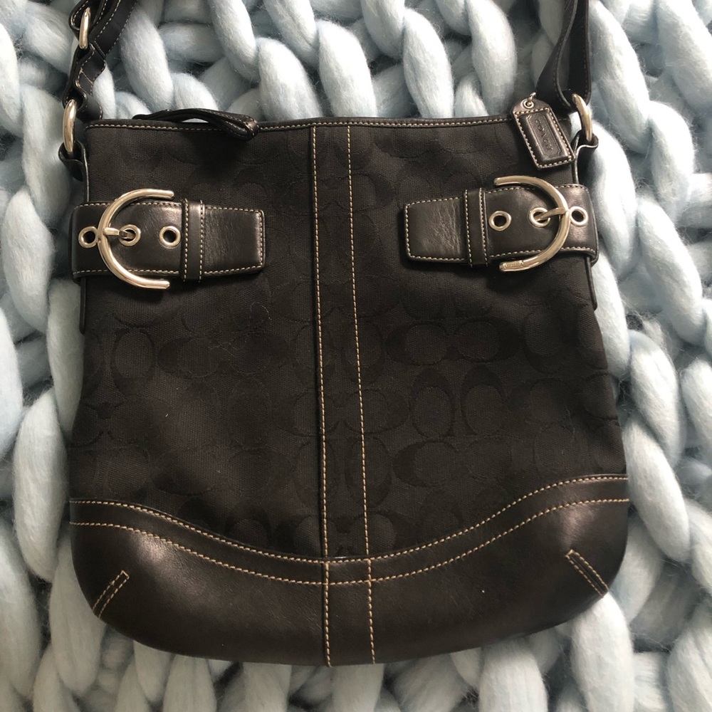 Black over the shoulder Coach bag